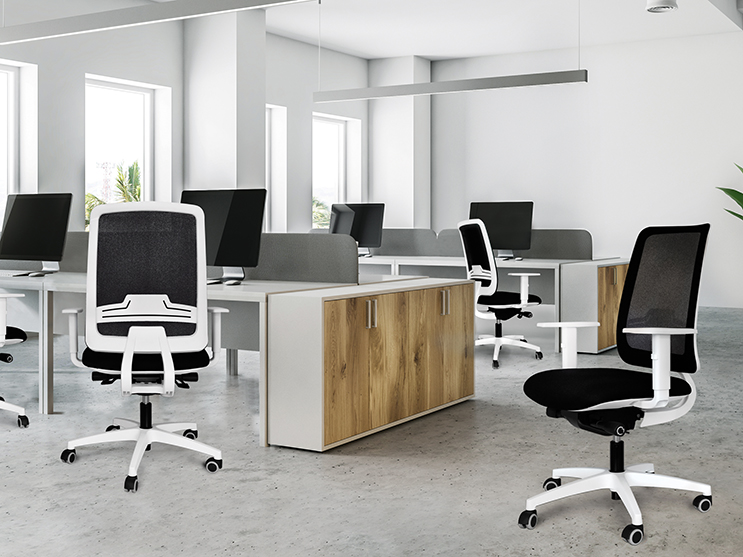 White open space office corner