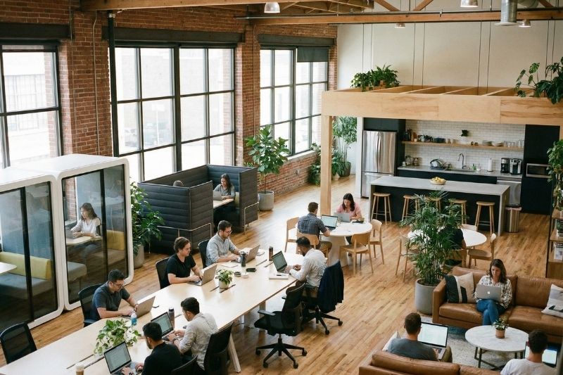 distribución de una oficina con medidas